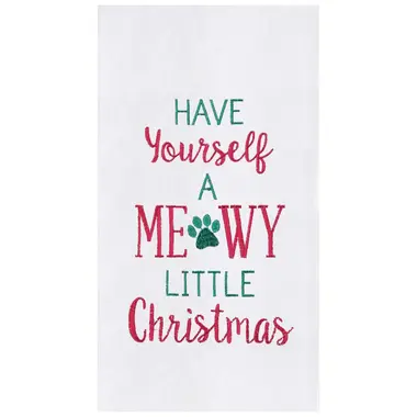 C & F Enterprise Meowy Christmas Kitchen Towel  86171385B