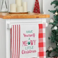 C & F Enterprise Meowy Christmas Kitchen Towel  86171385B