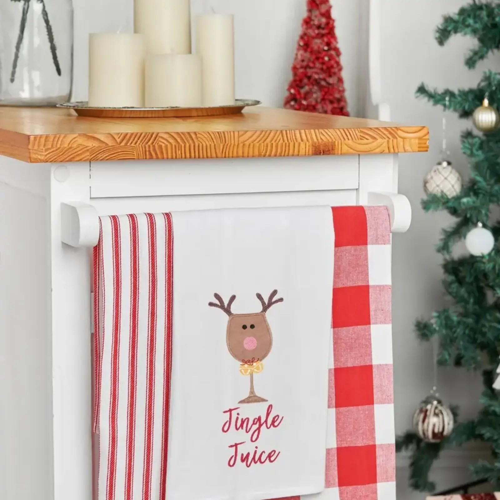 C & F Enterprise Jingle Juice Embroidered Flour Sack Kitchen Towel  86171427 loading=