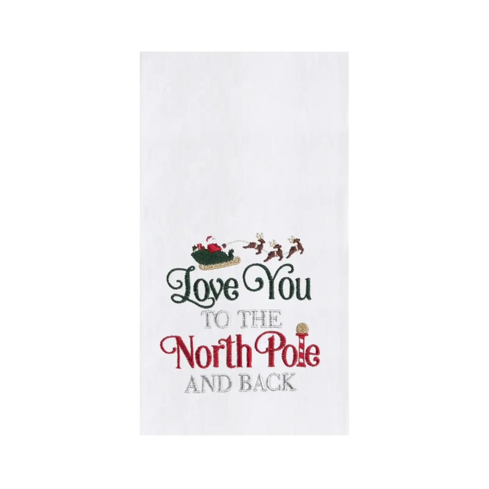 C & F Enterprise To the North Pole & Back Santa Kitchen Towel  C861711108 loading=