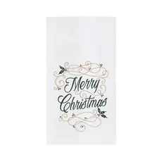 C & F Enterprise Merry Christmas Swirl Kitchen Towel  C861711096