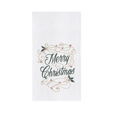 C & F Enterprise Merry Christmas Swirl Kitchen Towel  C861711096