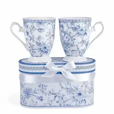 STP Blue Flowers China Tea/Coffee Mug s (2) in Gift Box  239881