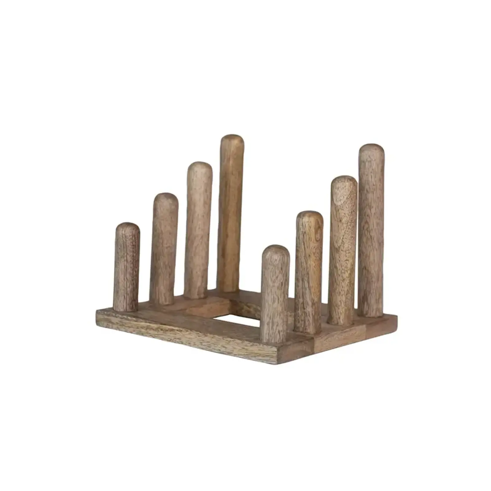 Creative Co-Op Mango Wood Plate Stand with 3 Sections, Natural  DG0073 loading=