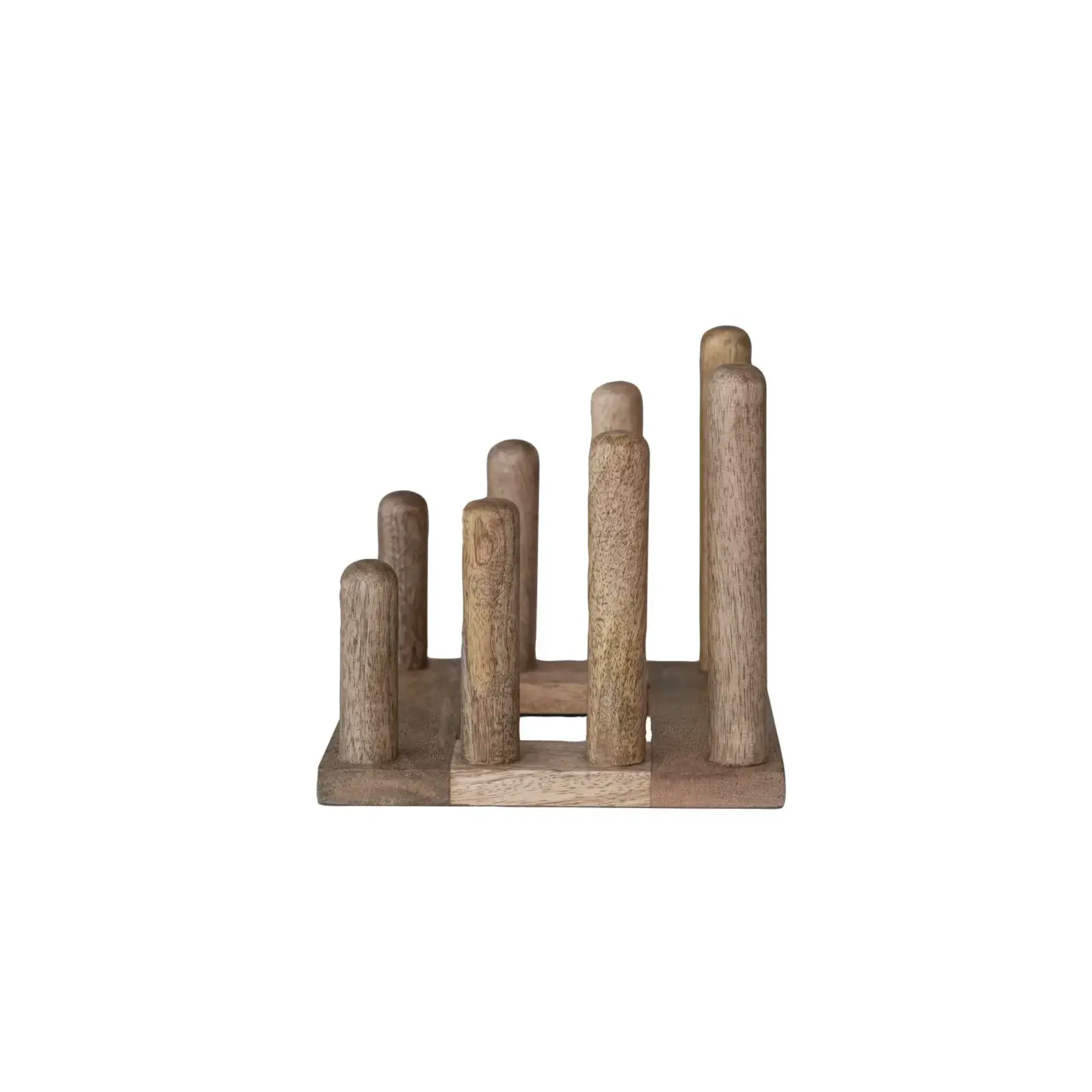 Creative Co-Op Mango Wood Plate Stand with 3 Sections, Natural  DG0073 loading=