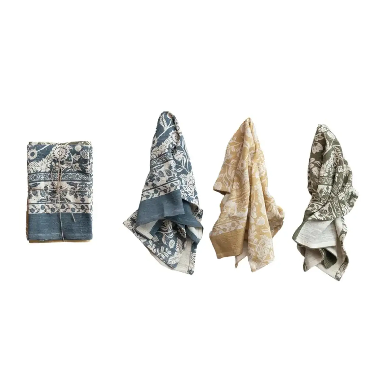 Creative Co-Op Cotton Printed Tea Towel w/ Floral Pattern (1)  DF9485 loading=