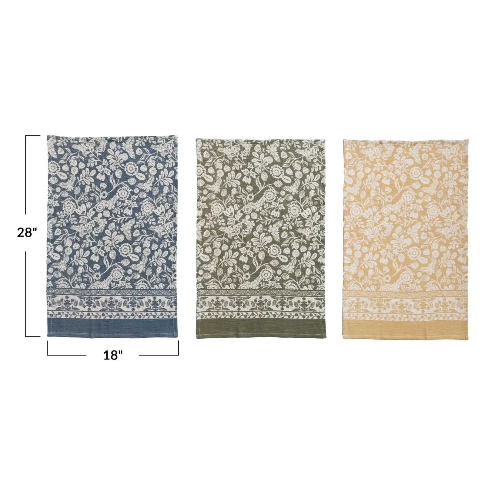 Creative Co-Op Cotton Printed Tea Towel w/ Floral Pattern (1)  DF9485 loading=