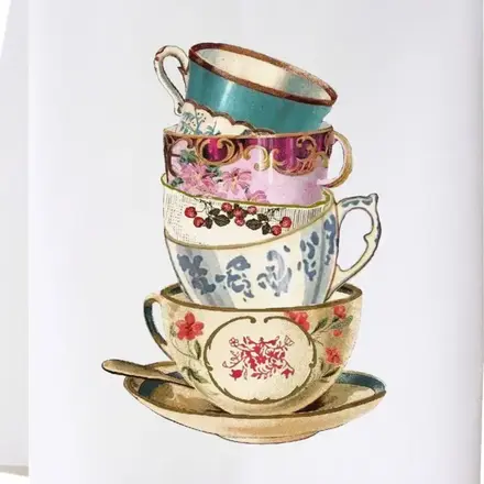 cora & pate Tea Cup Tower Kitchen Towel  23FSTTCT