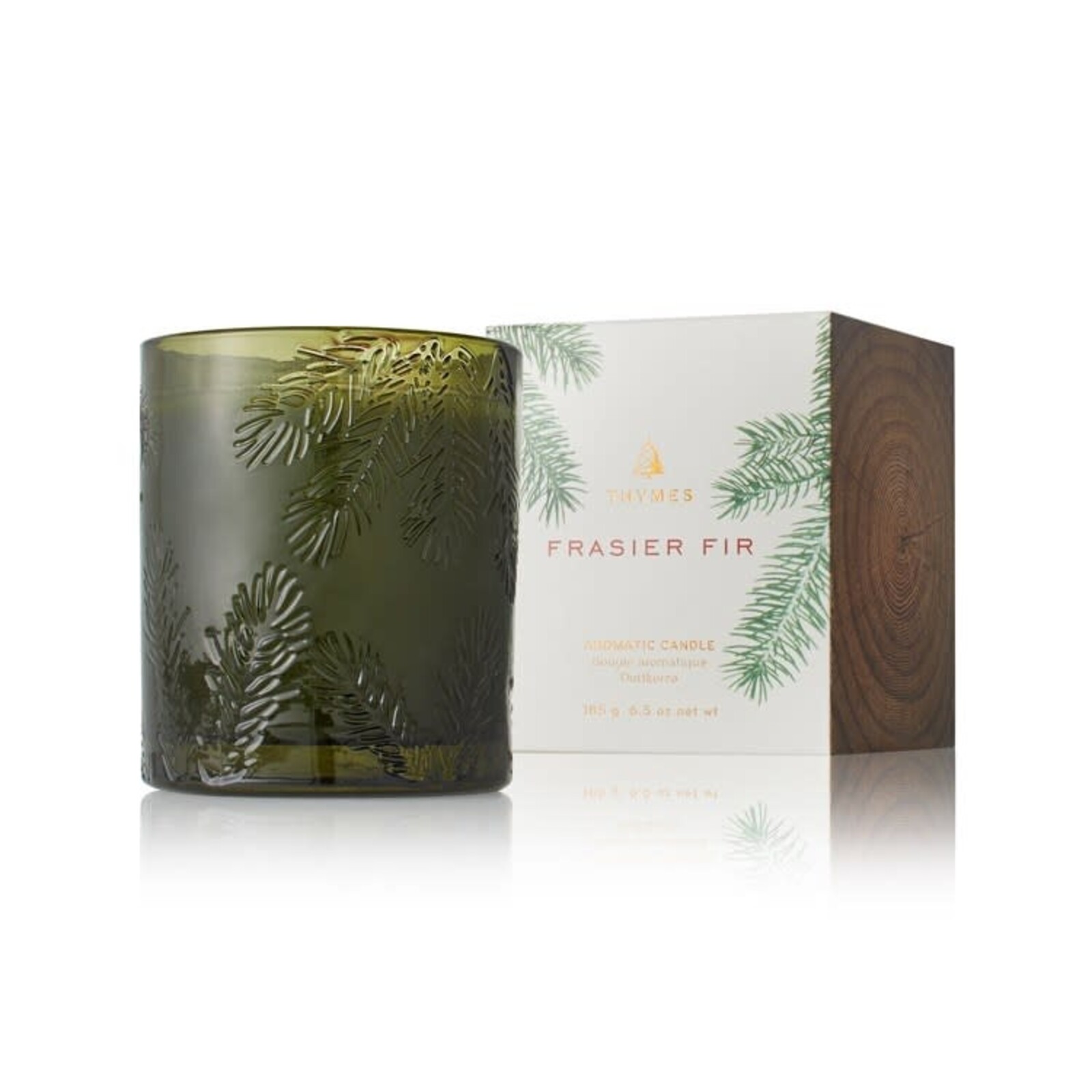 THYMES Frasier Fir Poured Candle Molded Green Glass   TH03505241710 loading=