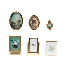 Creative Co-Op Pewter & Glass Photo Frame with Art (1) DG0744LARGE