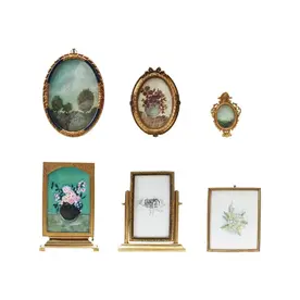 Creative Co-Op Pewter & Glass Photo Frame with Art (1) DG0744LARGE