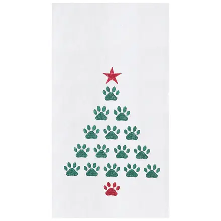 C & F Enterprise Christmas Tree Paws Kitchen Towel  861712429