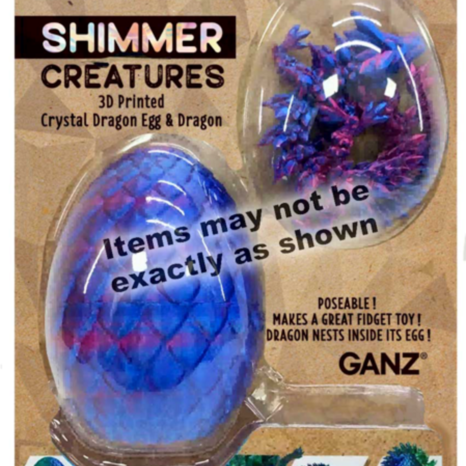 Ganz Shimmer Creatures - Dragon Eggs 4.5" H3D0011 loading=