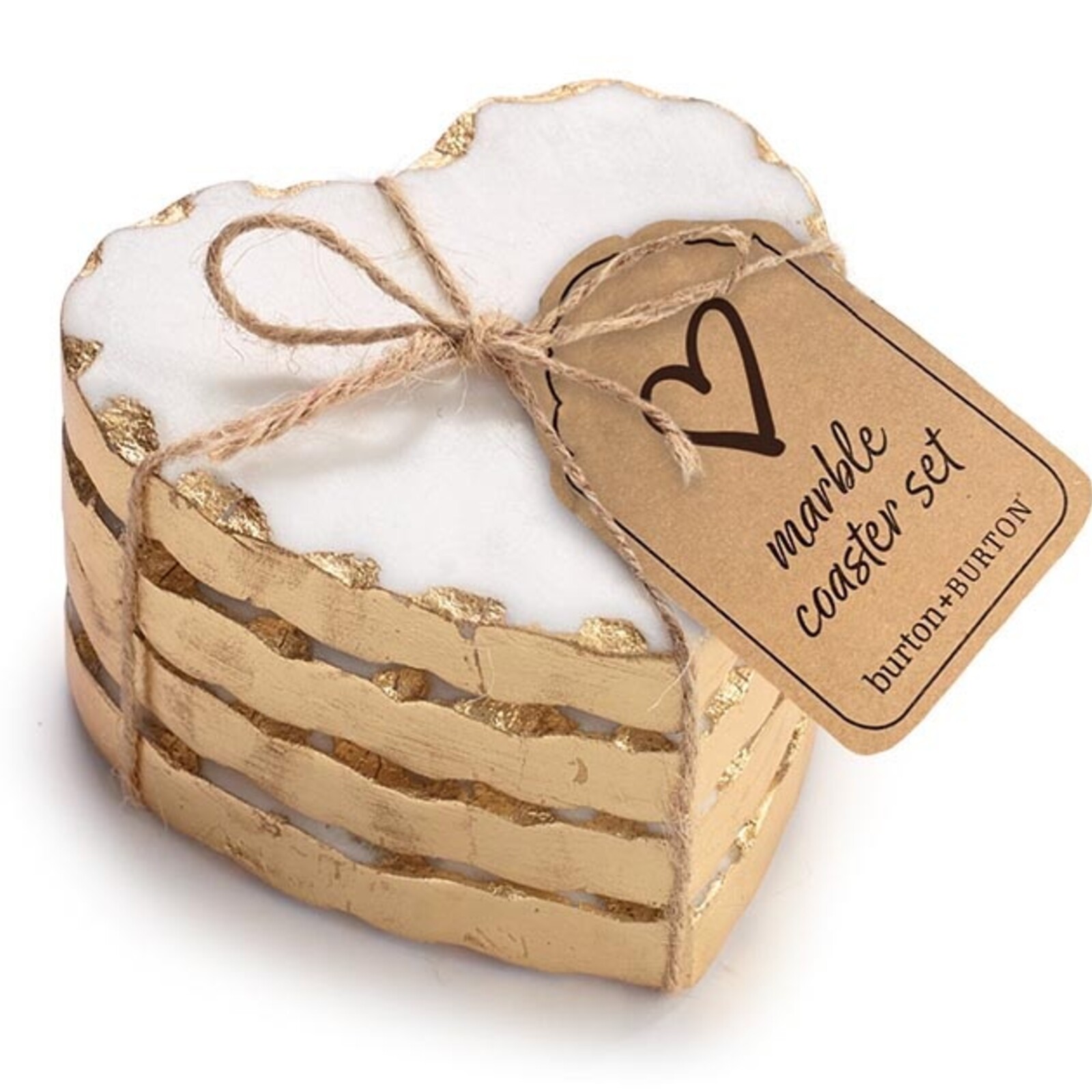 Burton + Burton 4PC MARBLE HEART COASTER SET  9751864 loading=