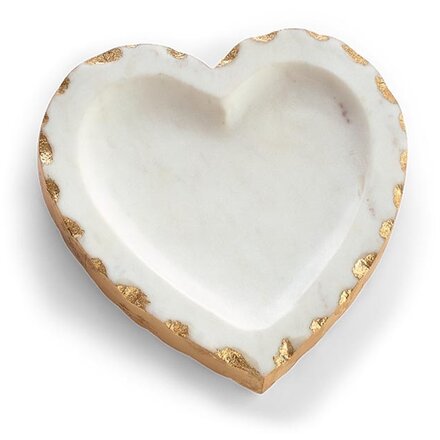 Burton + Burton MARBLE HEART SHAPED TRAY WITH GOLD FOIL 9751868