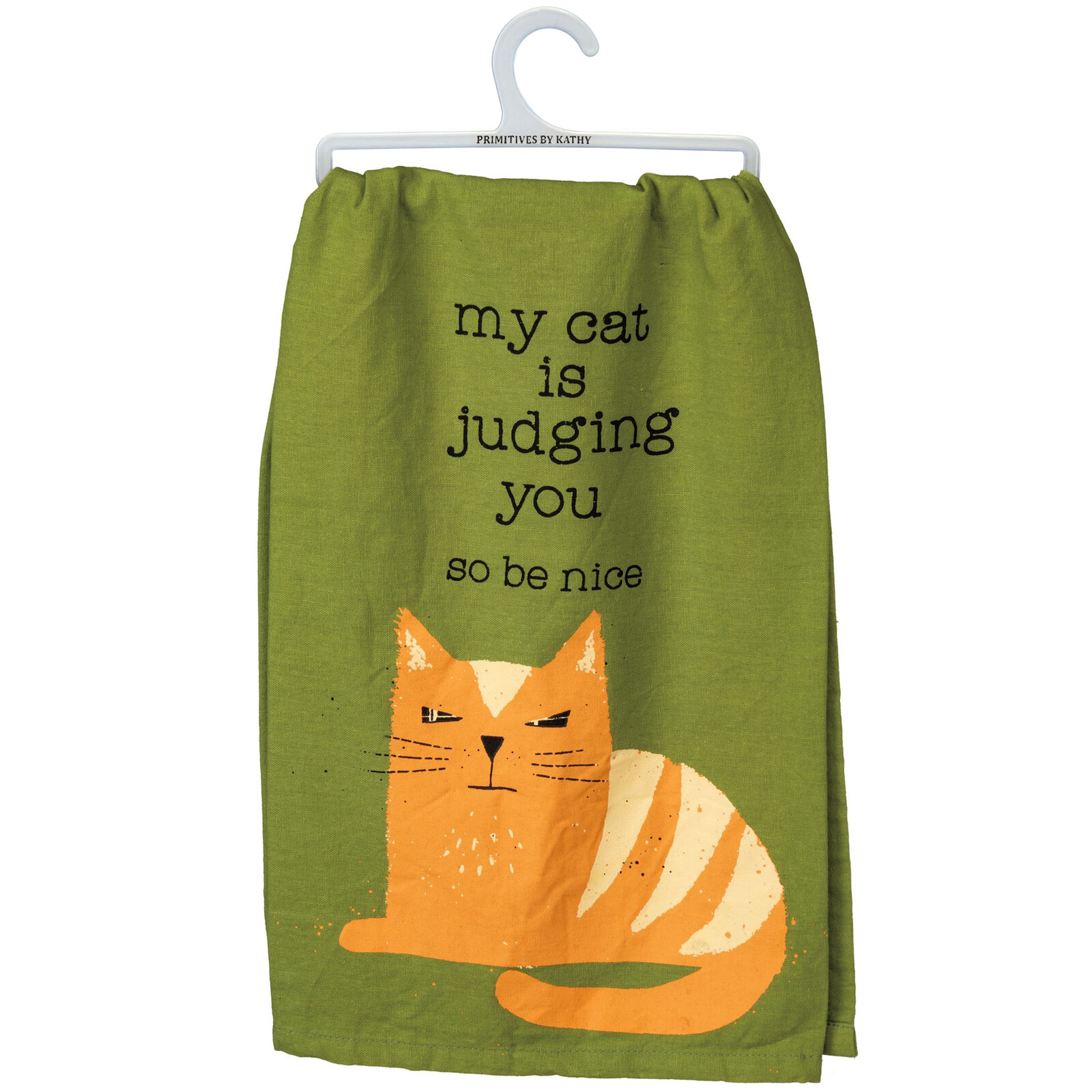 Primitives by Kathy My Cat Is Judging You Kitchen Towel 106324 loading=