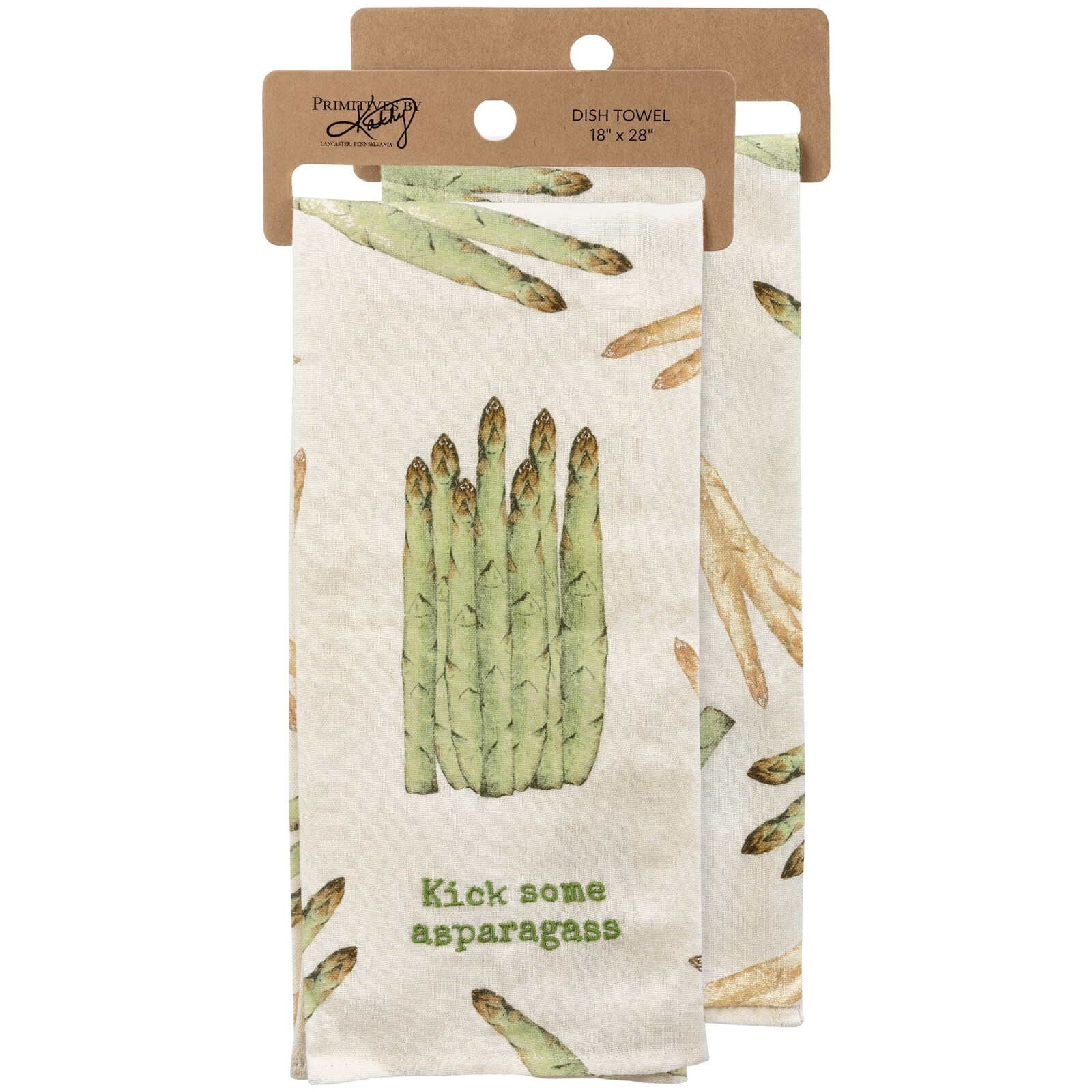 Primitives by Kathy Kick Some Asparagass Kitchen Towel 108966 loading=