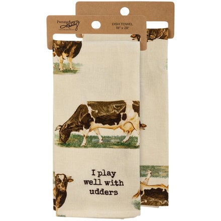 Primitives by Kathy I Play Well With Udders Kitchen Towel -109825