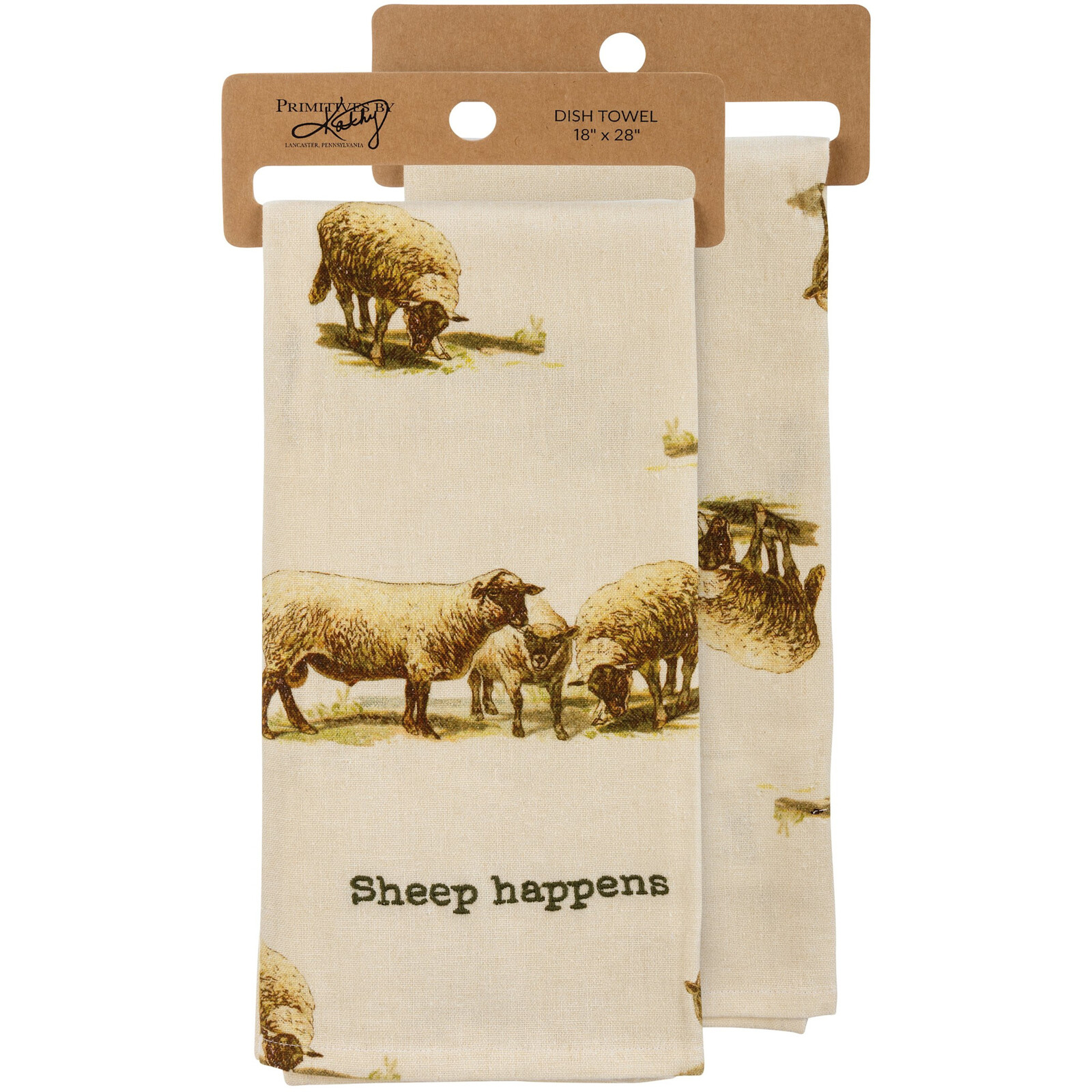 Primitives by Kathy Sheep Happens Kitchen Towel-109827 loading=