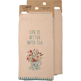 Primitives by Kathy Life Is Better With Tea Kitchen Towel - 114682