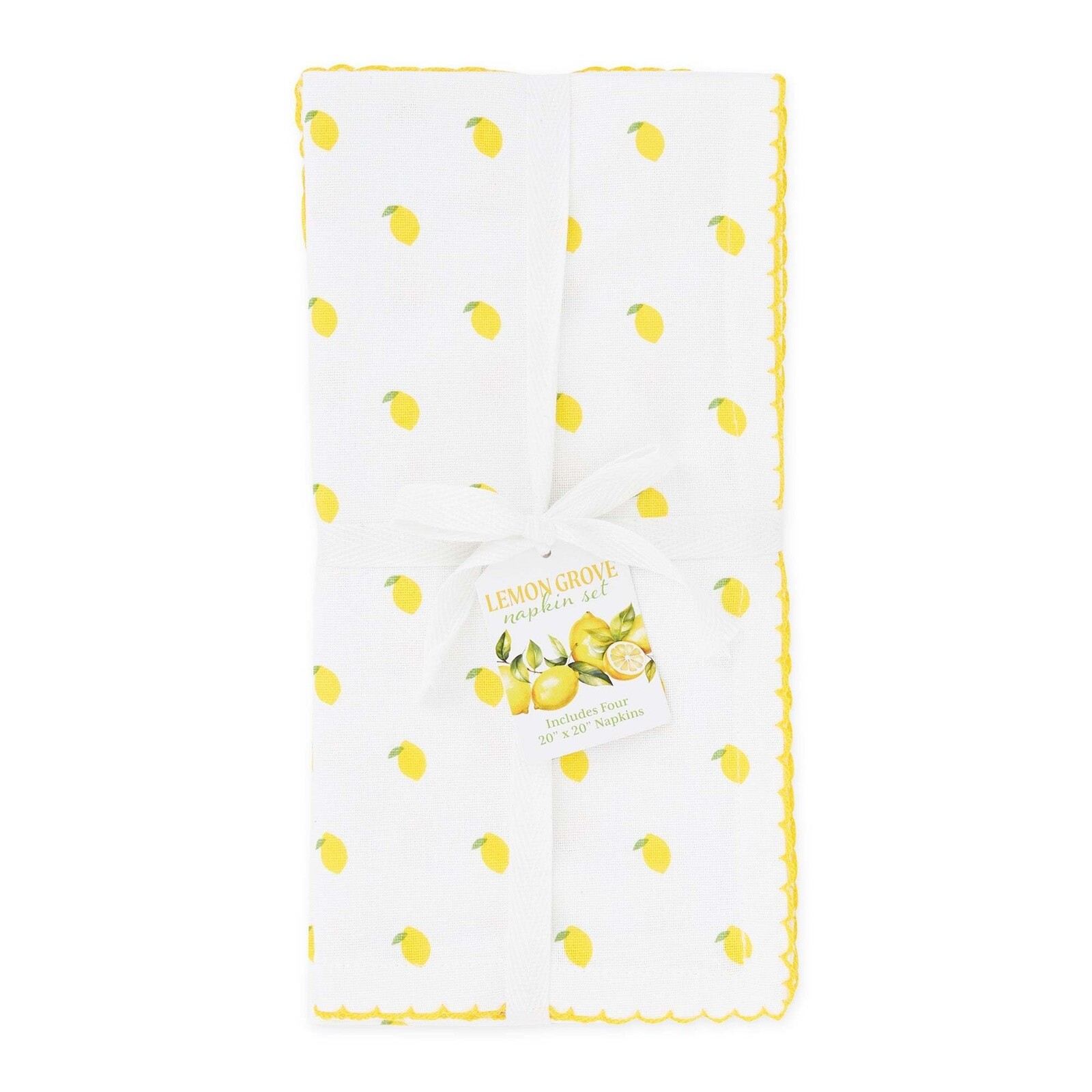 Design Imports DII Lemon Dot Print Napkin SET of 4   757921 loading=