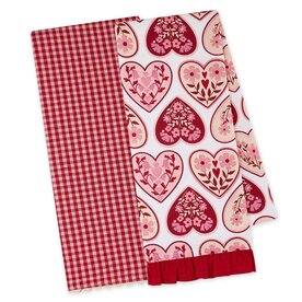 Design Imports DII Heritage Hearts Dishtowel Set of 2    757518