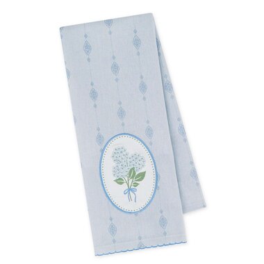 Design Imports DII Blue Hydrangeas Embellished Dishtowel  757569