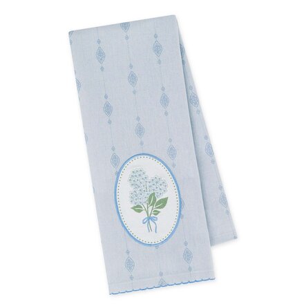 Design Imports DII Blue Hydrangeas Embellished Dishtowel  757569