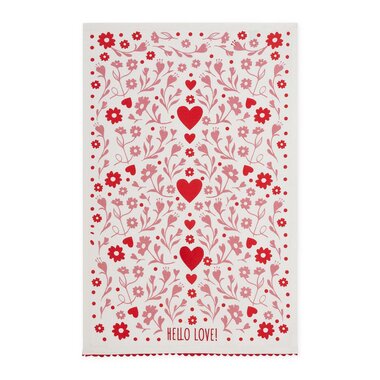 Design Imports DII Hello Love Embellished Dishtowel    756495