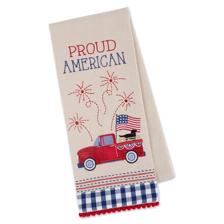 Design Imports DII American Truck Embellished Dishtowel  753624