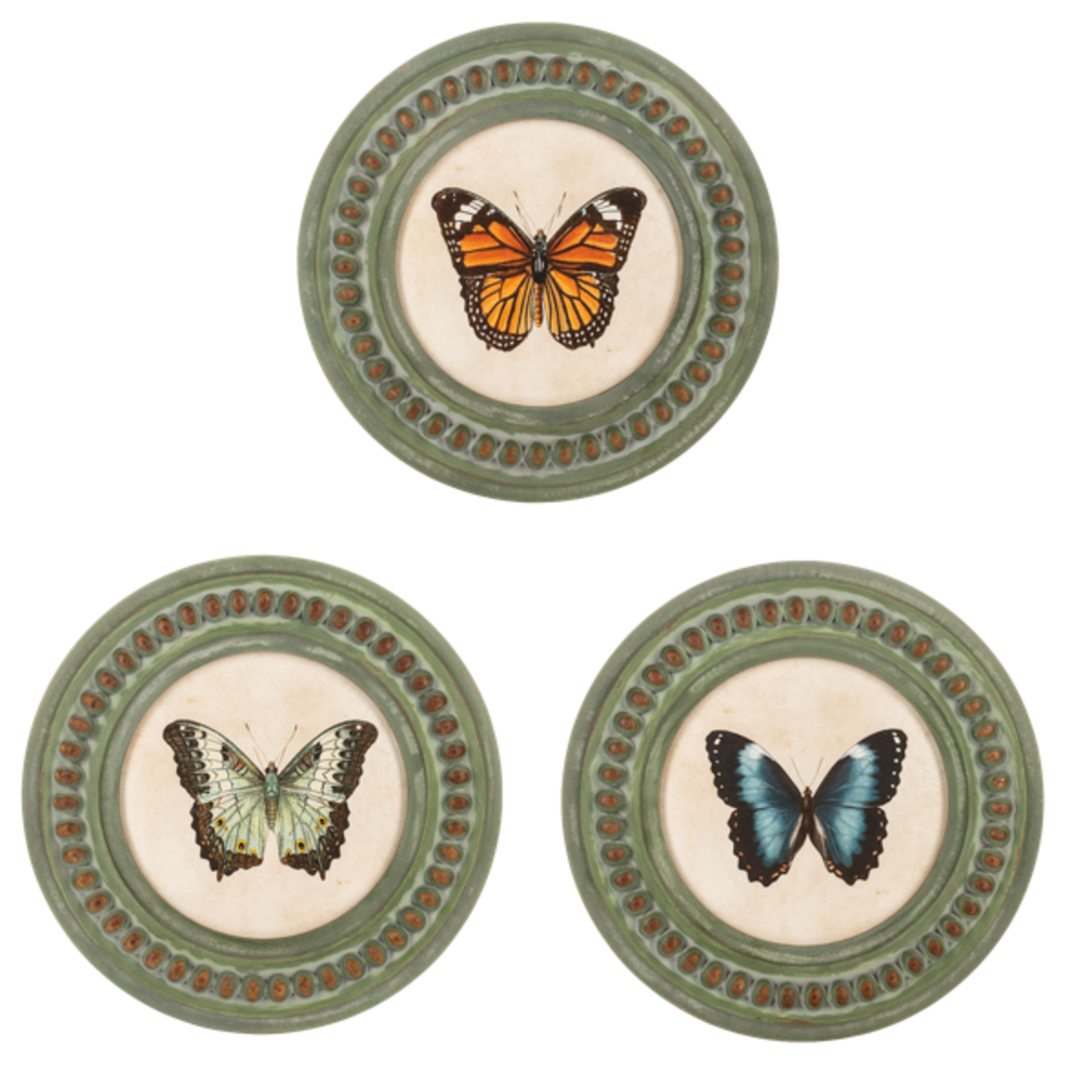 Ganz Round Framed Butterfly Wall Decor (1)  CB200197 loading=