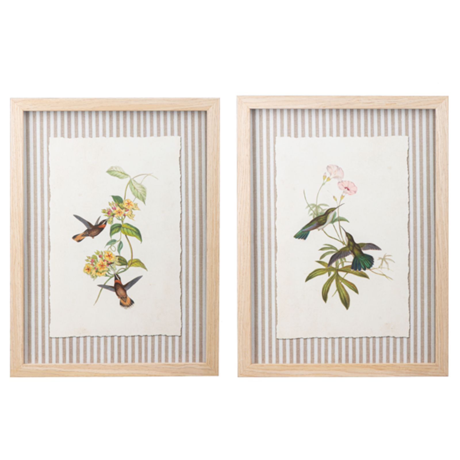 Ganz Hummingbird Wall Decor  Stripe Linen Background (1) CG198507 loading=