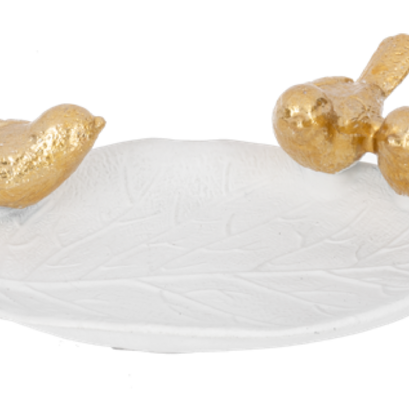 Ganz Leaf Plate w/Bird  Pewter ME201658 loading=