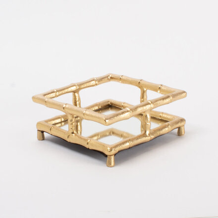 8 Oak Lane Gold Bamboo Cocktail Napkin Tray   EN183BAM