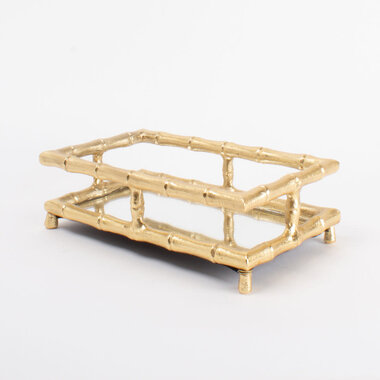 8 Oak Lane Gold Bamboo Guest Towel Tray   EN184BAM