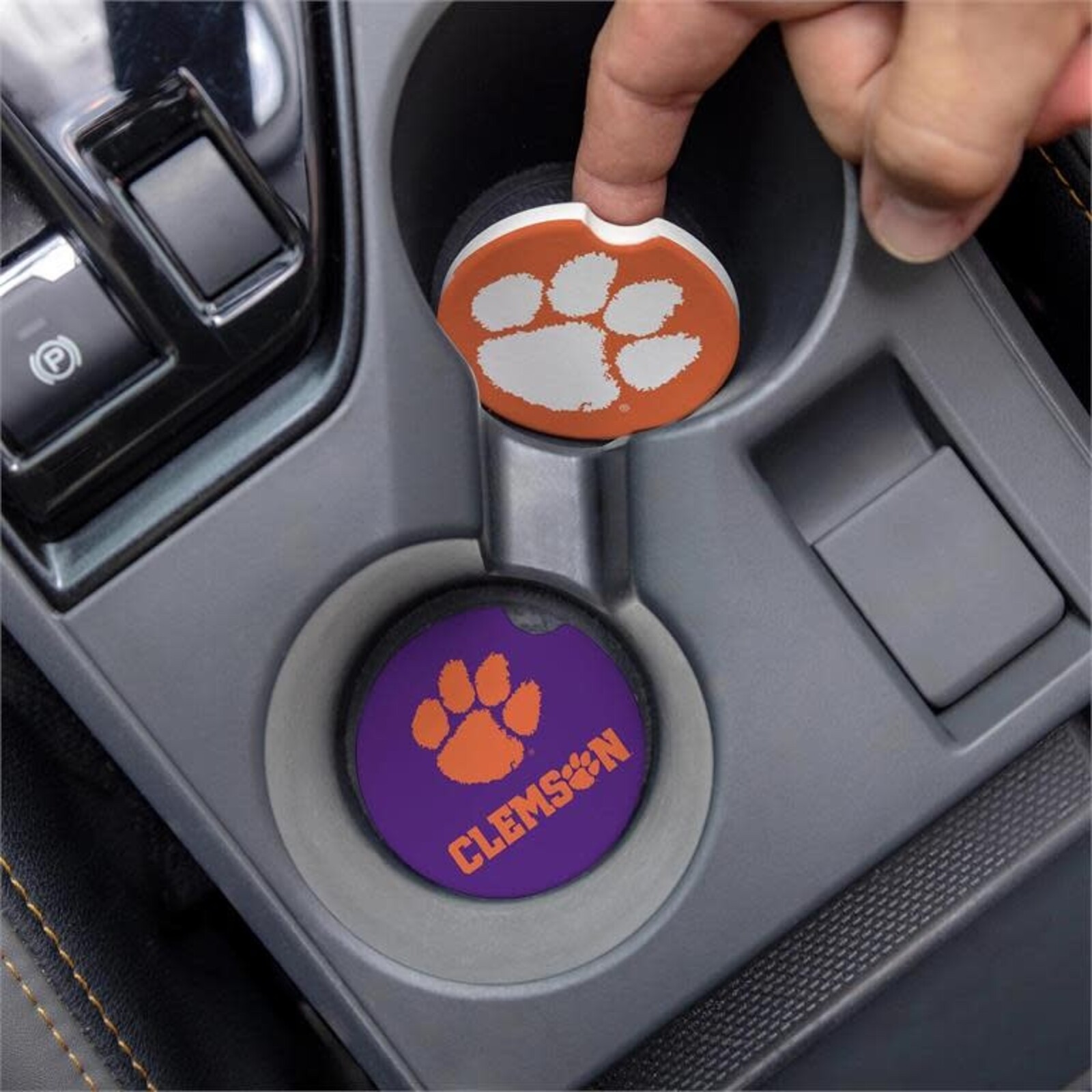 Evergreen Enterprises Clemson University Car Coaster Set, 2pc  3RC912CAR loading=