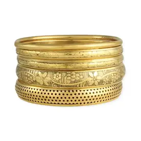 ZAD Victorian Vintage Gold Bangle - Set of 5 B7120GD-SET
