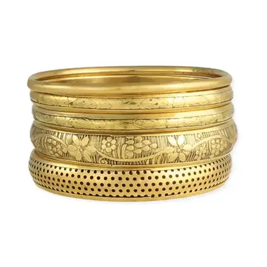 ZAD Victorian Vintage Gold Bangle - Set of 5 B7120GD-SET