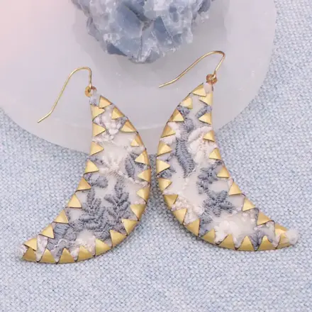 ZAD Blue Embro.Flower Gold Moon   E3930BL