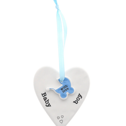 Pavilion Gift Baby Boy 3" Ceramic Keepsake Heart Plaque