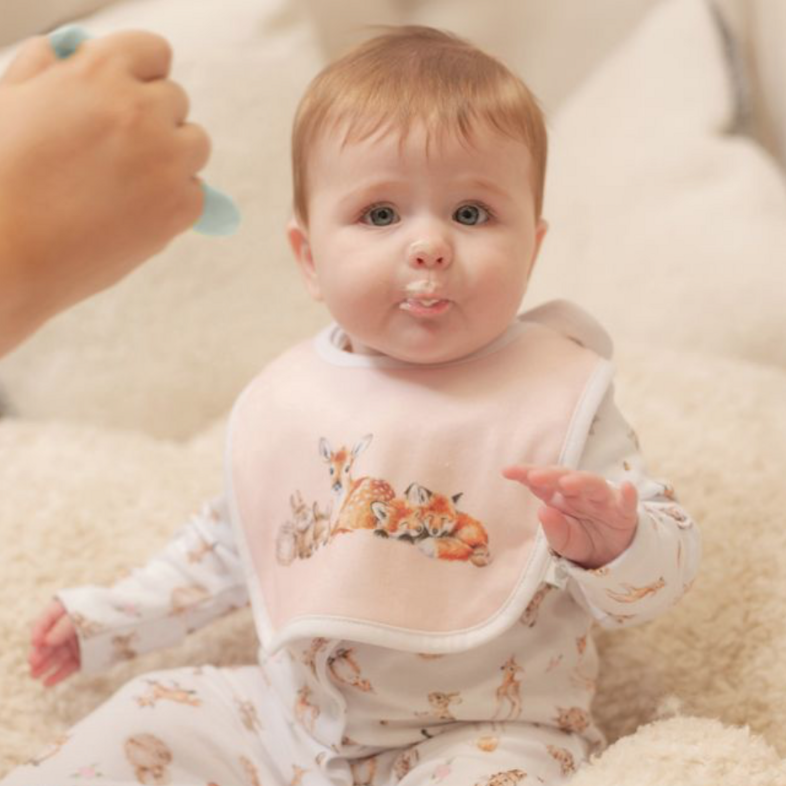 Little Wren 'Little Forest' Woodland Animal Bib Gift Set loading=