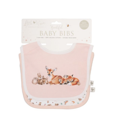 Little Wren 'Little Forest' Woodland Animal Bib Gift Set