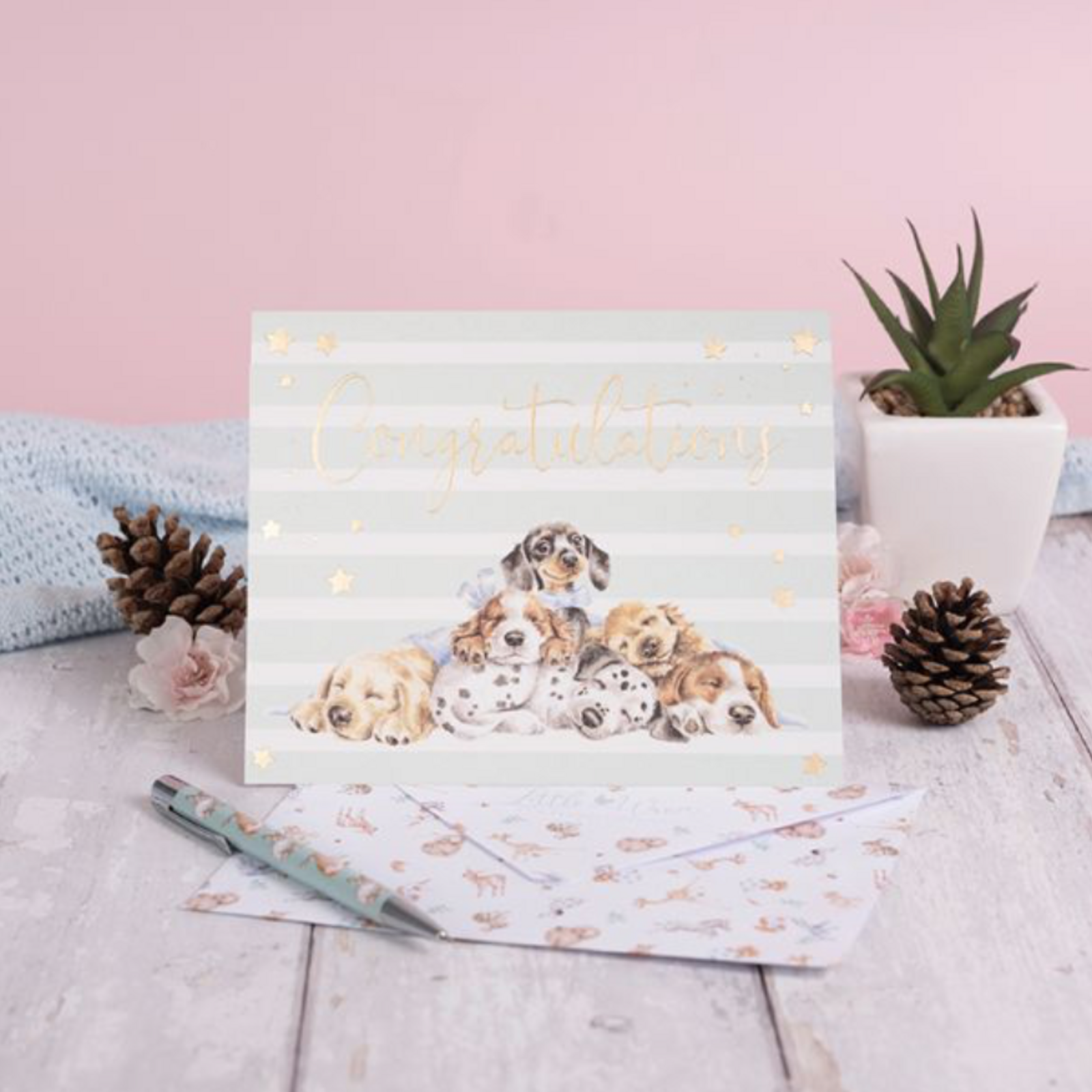 Little Wren 'Little Paws' dog card loading=