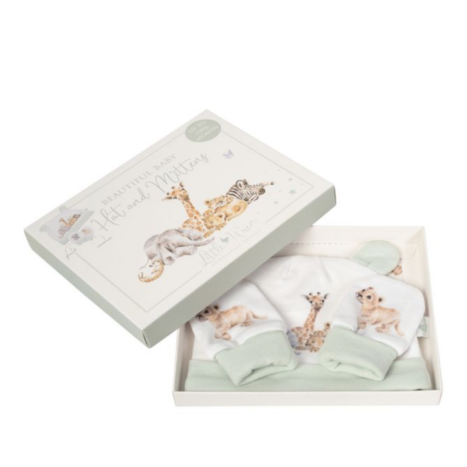 Little Wren 'Little Savannah' African animal Hat and Mitten Set loading=