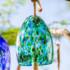 Evergreen Enterprises Coastal Garden Bell Turquoise Speckled Art Glass - 2WC1823