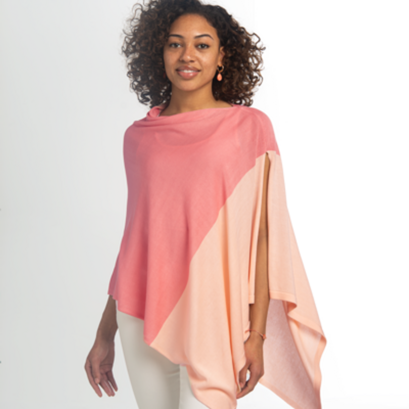 Simply Noelle Color Block Bordeaux Cape Wrap SBRDCAP301 loading=