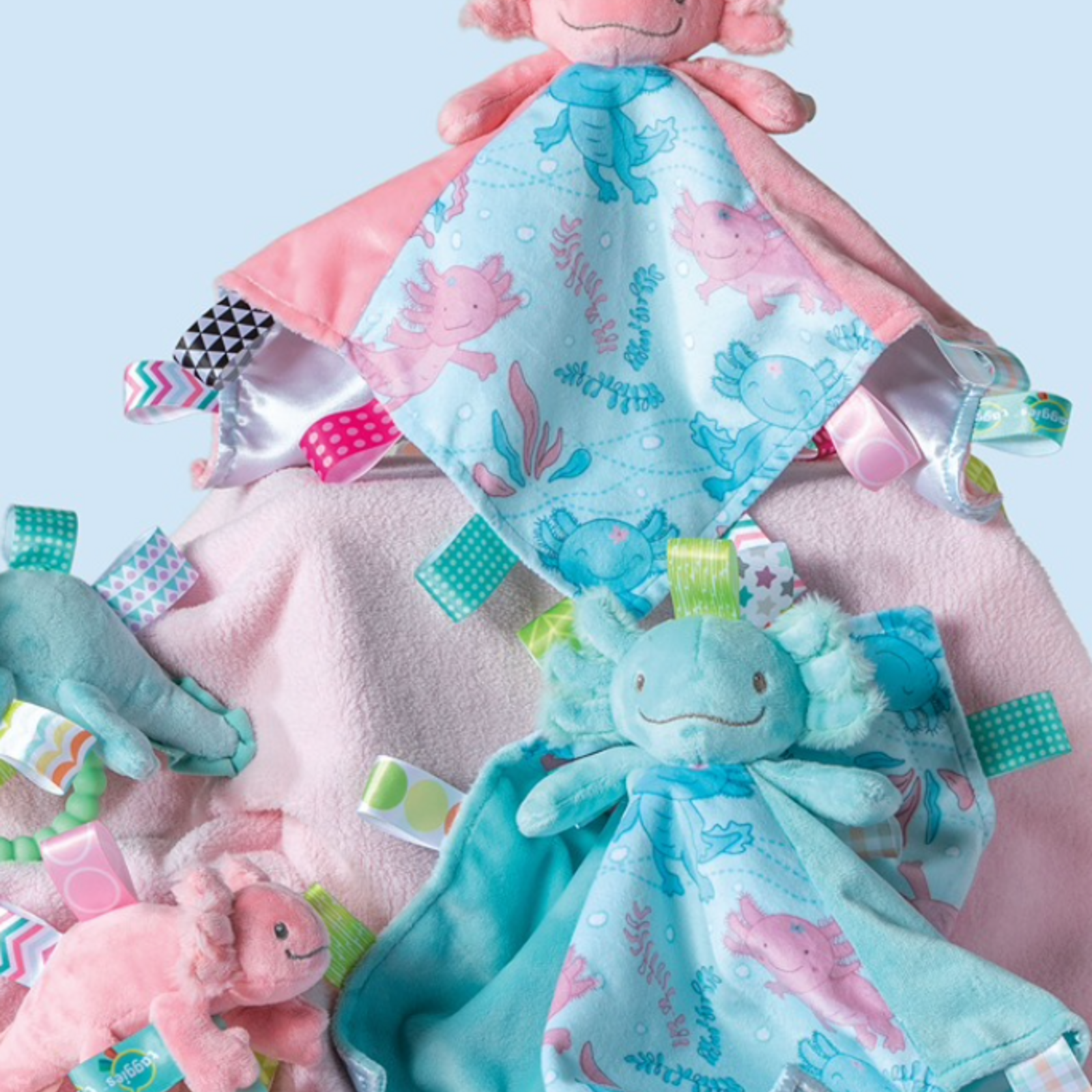 Mary Meyer Taggies Fizzy Axolotl Character Blanket loading=