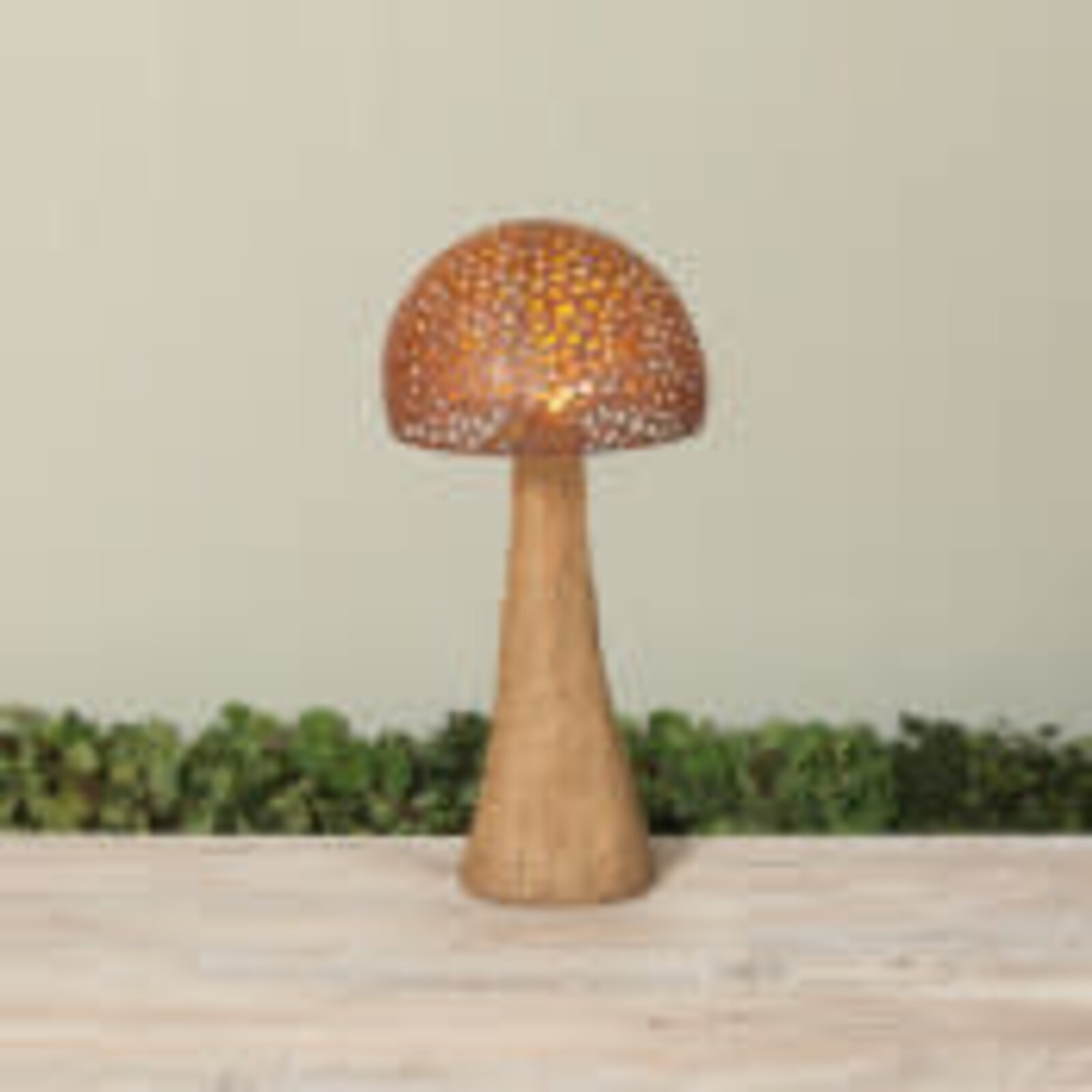 Gerson 16" Solar Lighted Metal & Resin Mushroom  2719950 loading=