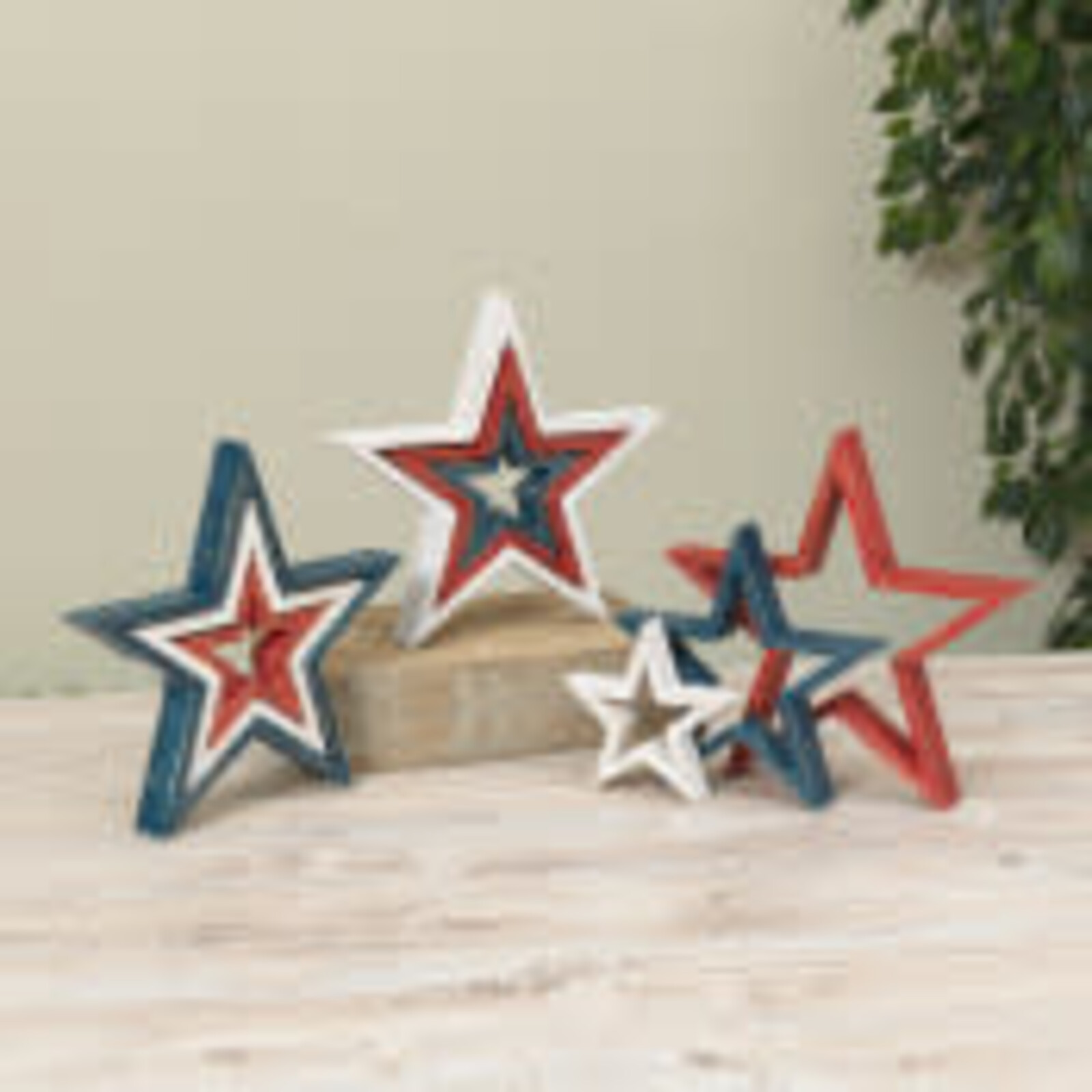 Gerson Wood Nesting Americana Stars SET of 3  2705390 loading=