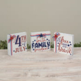 Gerson 5.91"H Wood Americana Block  (1) 2821970